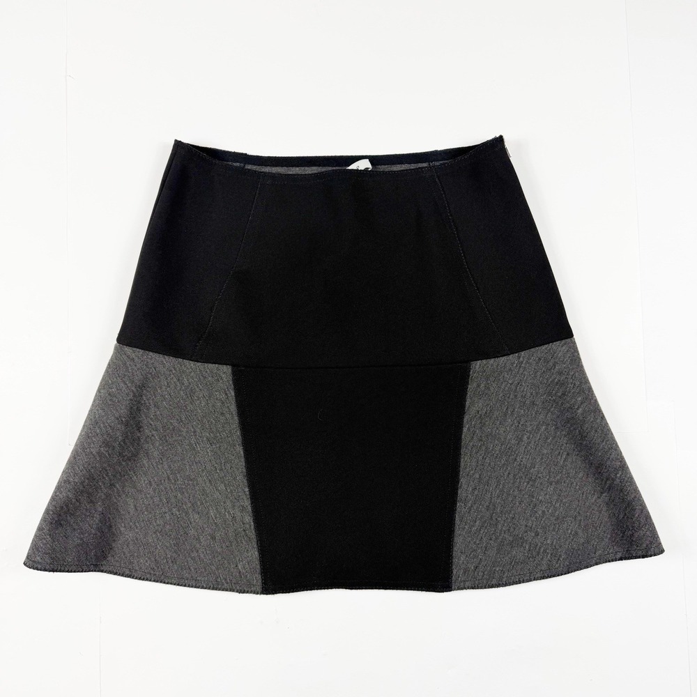 Sandro Black‎ And Gray Color Block Mini Skirt FR 1 US 4